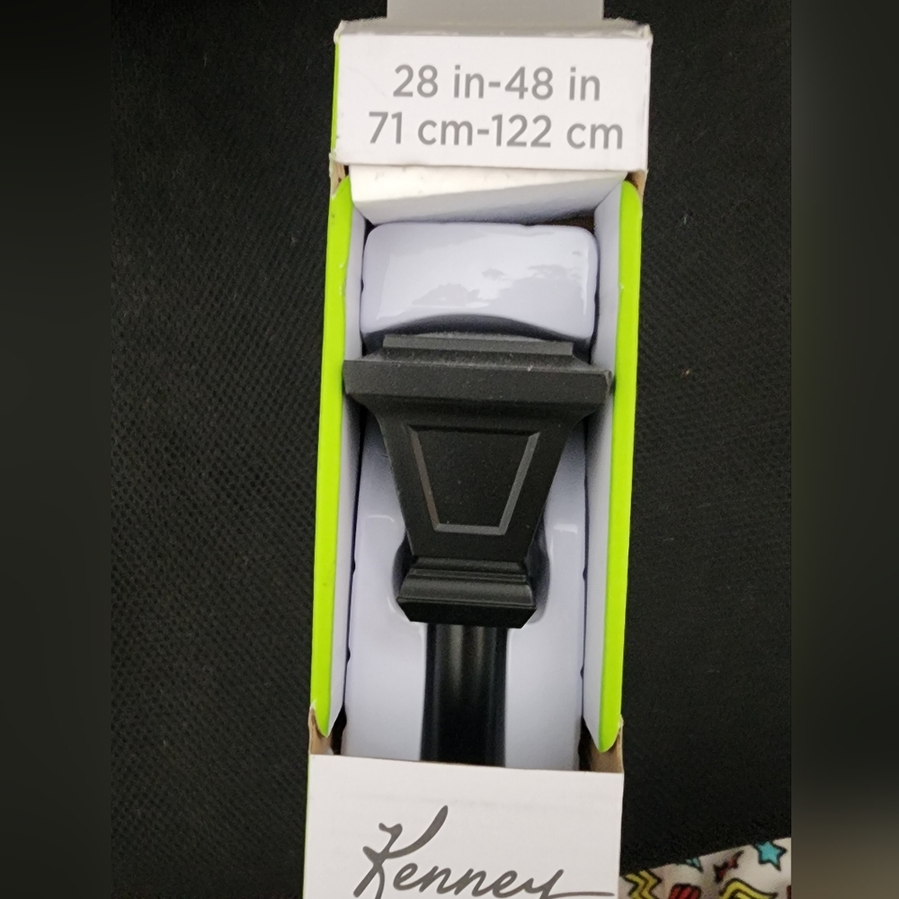 Decorative Window Curtain Rod 28-48"‎ Seville Square End Kenney Black New
